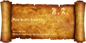 Markon Kevin névjegykártya